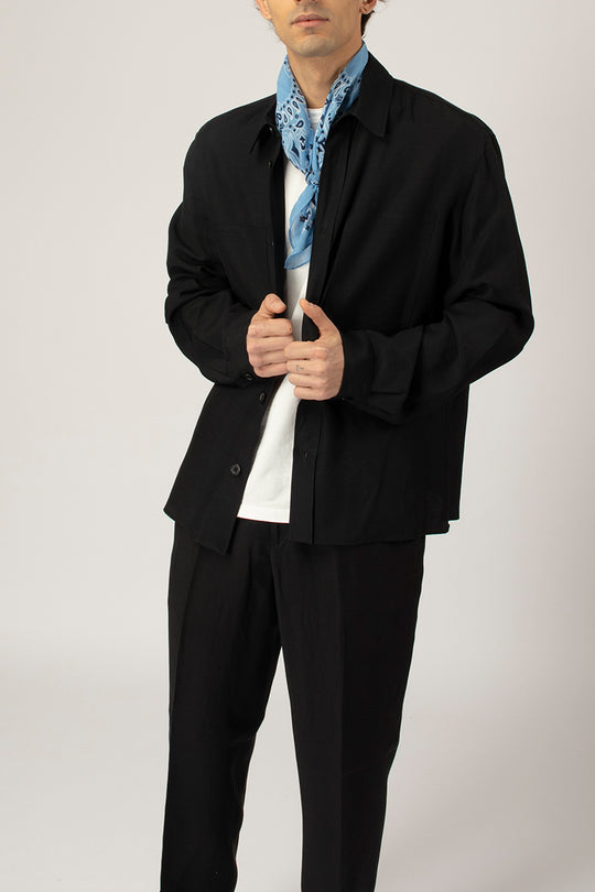 Camicia Over in Lino e Viscosa