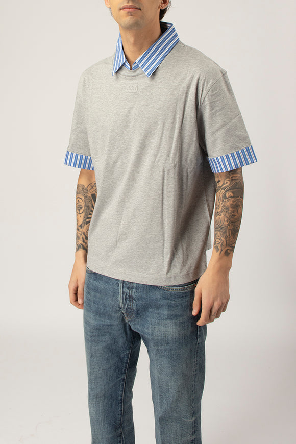  T-shirt Collo Rigato N°21 Uomo Grigio - 4
