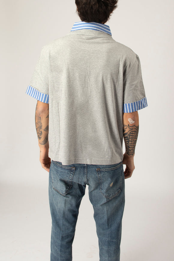  T-shirt Collo Rigato N°21 Uomo Grigio - 5