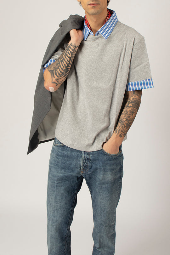 T-shirt Collo Rigato