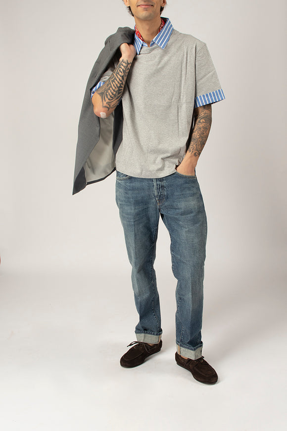  T-shirt Collo Rigato N°21 Uomo Grigio - 3