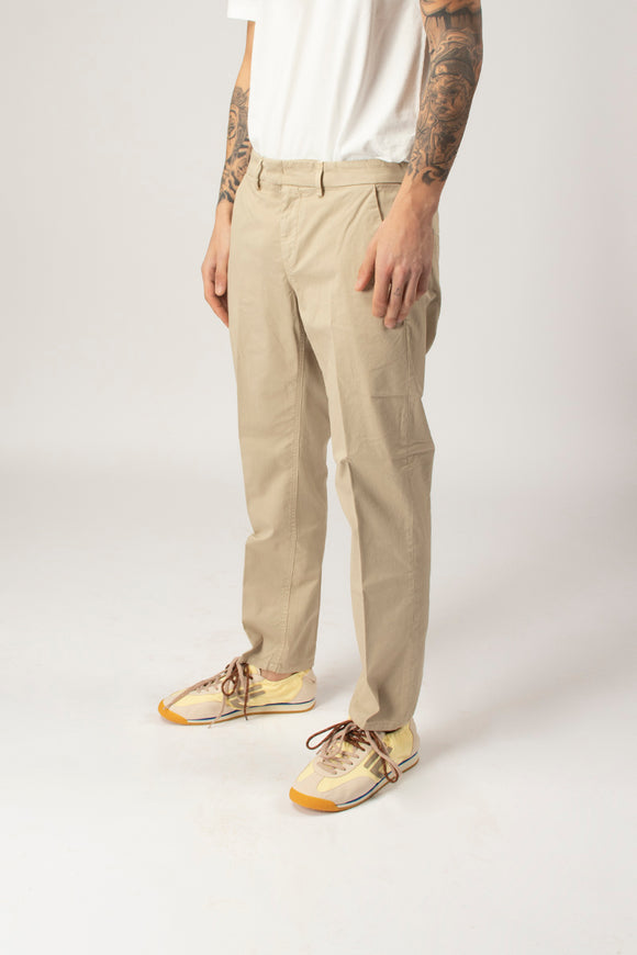  Pantaloni Pablo In Gabardina Dondup Uomo Beige - 4