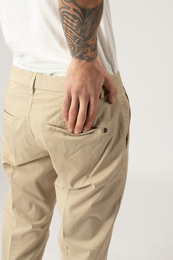  Pantaloni Pablo In Gabardina Dondup Uomo Beige - 6