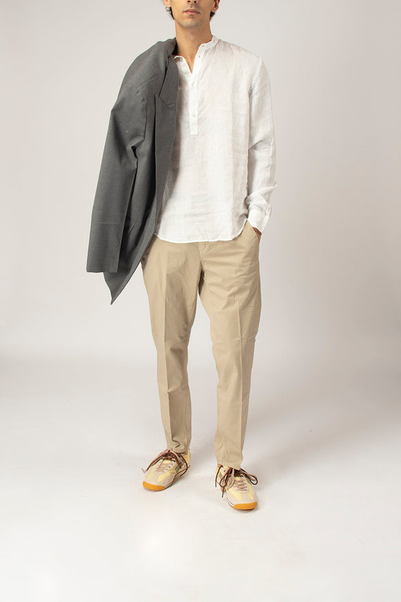  Pantaloni Pablo In Gabardina Dondup Uomo Beige - 3