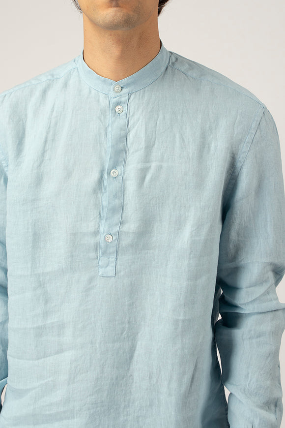  Camicia Coreana In Lino Dondup Uomo Azzurro - 6