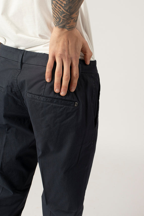  Pantaloni Pablo In Gabardina Dondup Uomo Blu - 6