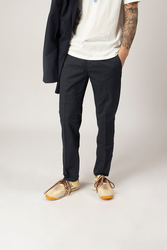  Pantaloni Pablo In Gabardina Dondup Uomo Blu - 1