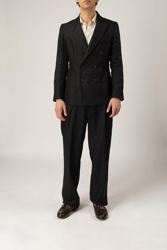  Abito Doppiopetto Vl Reveres 1949 Uomo Nero - 2