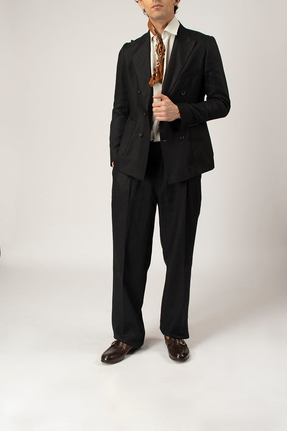  Abito Doppiopetto Vl Reveres 1949 Uomo Nero - 1