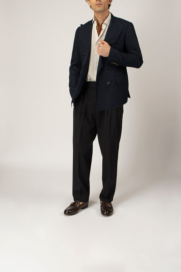  Giacca Doppiopetto Raw Cut Reveres 1949 Uomo Blu - 3