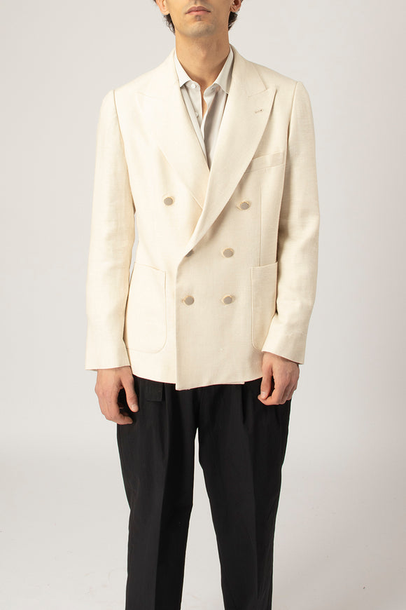  Giacca Doppiopetto Juta Reveres 1949 Uomo Bianco - 2