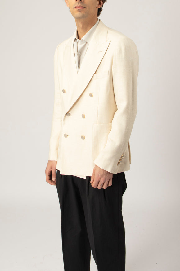  Giacca Doppiopetto Juta Reveres 1949 Uomo Bianco - 4