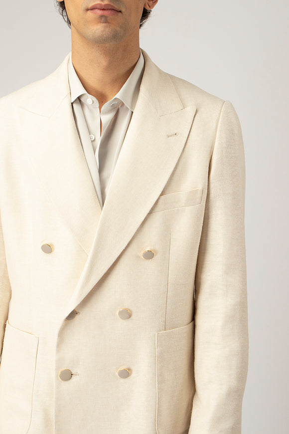  Giacca Doppiopetto Juta Reveres 1949 Uomo Bianco - 6