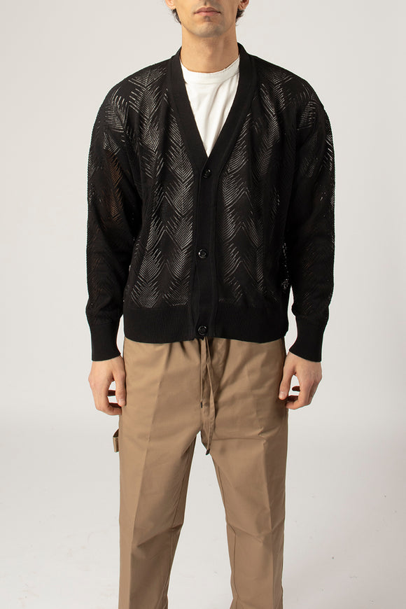  Cardigan Traforé Palma Officina 36 Uomo Nero - 2