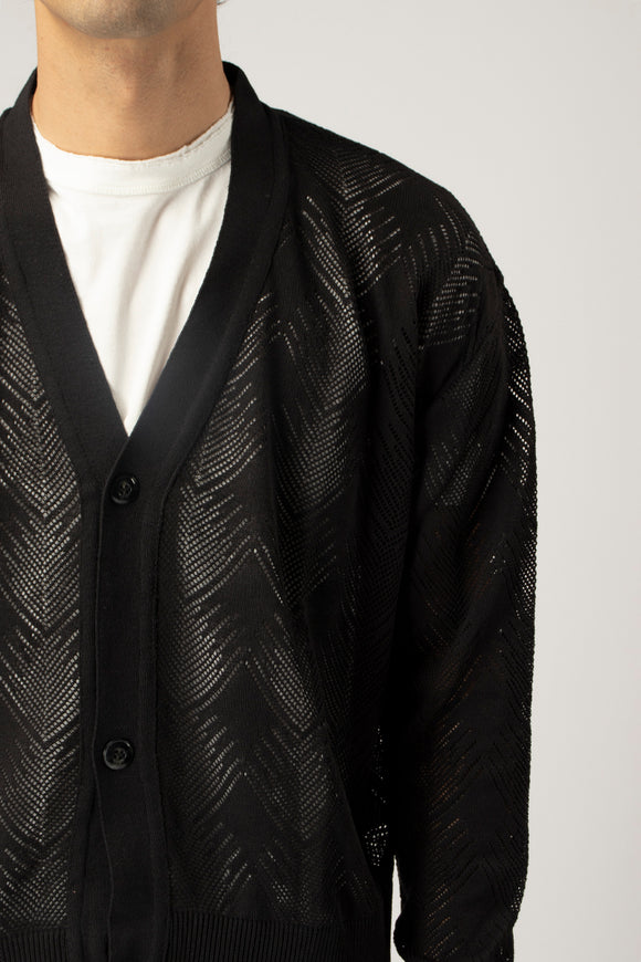  Cardigan Traforé Palma Officina 36 Uomo Nero - 6