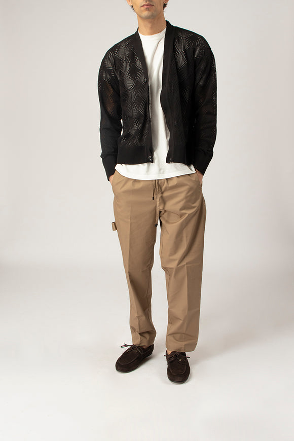  Cardigan Traforé Palma Officina 36 Uomo Nero - 3