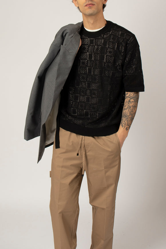  T-shirt Traforè Quadro Officina 36 Uomo Nero - 1