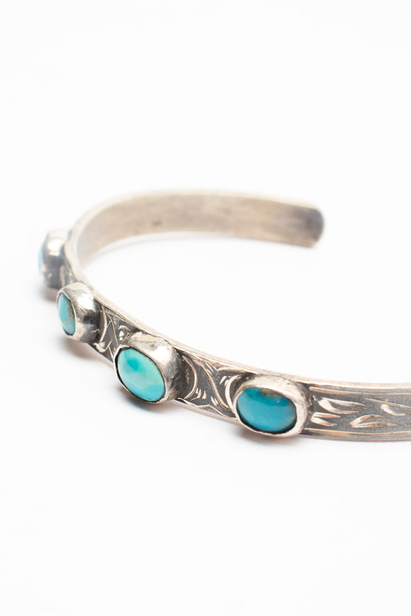  Bracciale Rigido Sottile Ciano Uomo Azzurro - 3