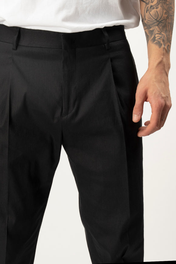  Pantalone Andy In Cotone/lino Be Able Uomo Nero - 6