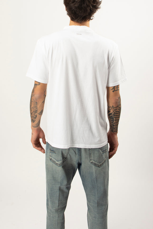  T-shirt Girocollo Grifoni Uomo Bianco - 5