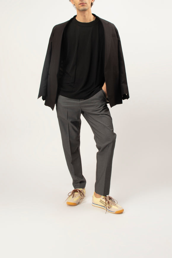  T-shirt Sottogiacca In Maglia Ciano Uomo Nero - 3
