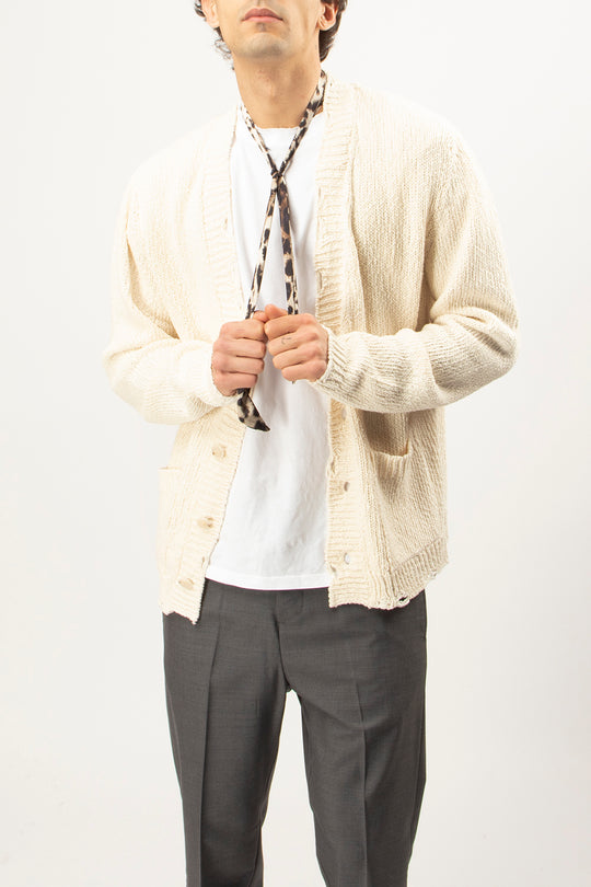 Cardigan Intrecciato con Rotture