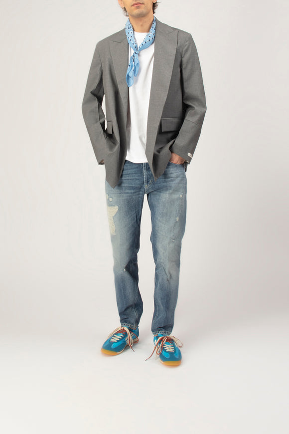  Jeans Brighton Rotture Stone Dondup Uomo Azzurro - 3