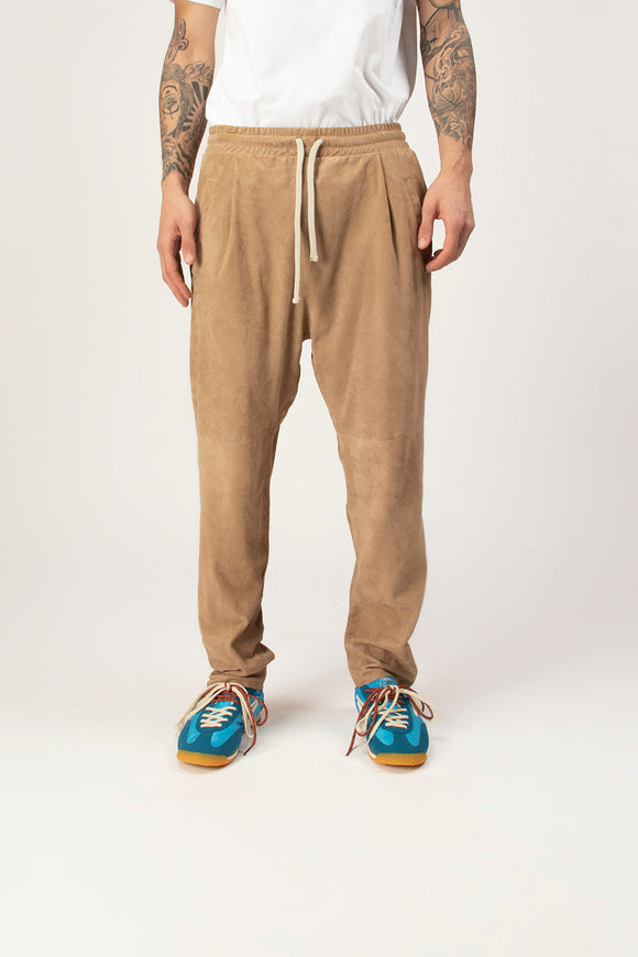  Pantalone In Suede Dacute Uomo Beige - 2