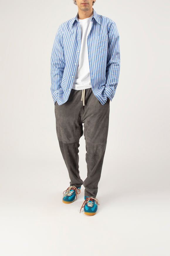  Pantalone In Suede Dacute Uomo Grigio - 3