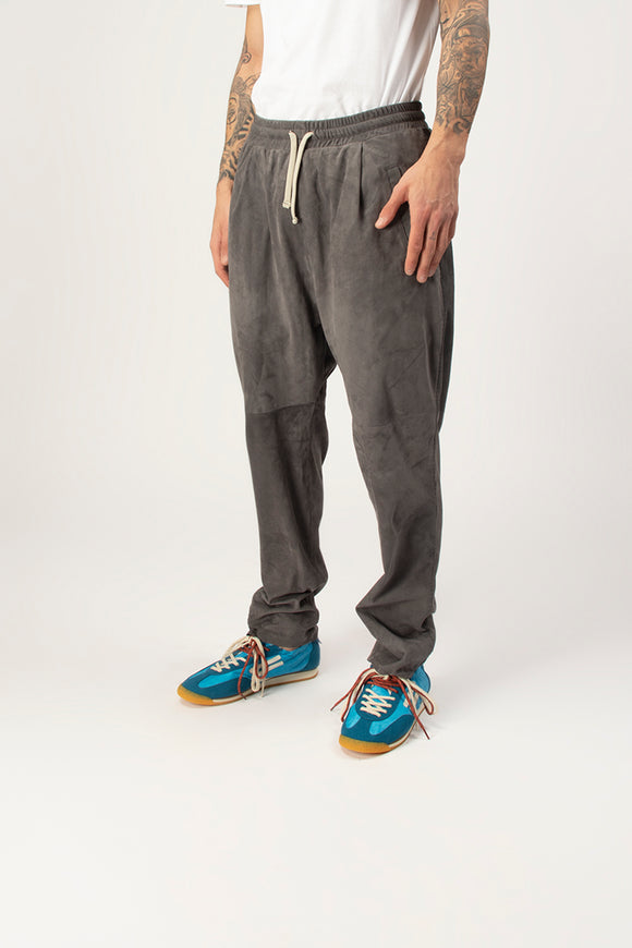  Pantalone In Suede Dacute Uomo Grigio - 4