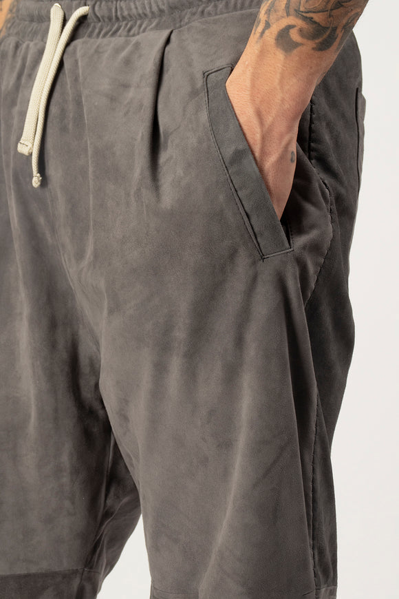  Pantalone In Suede Dacute Uomo Grigio - 6