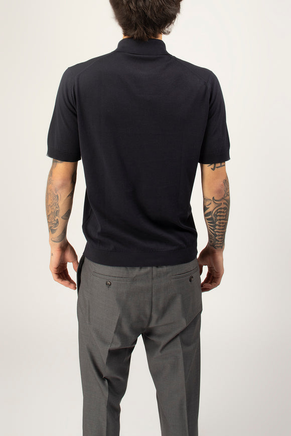  Polo Isis John Smedley Uomo Blu - 5