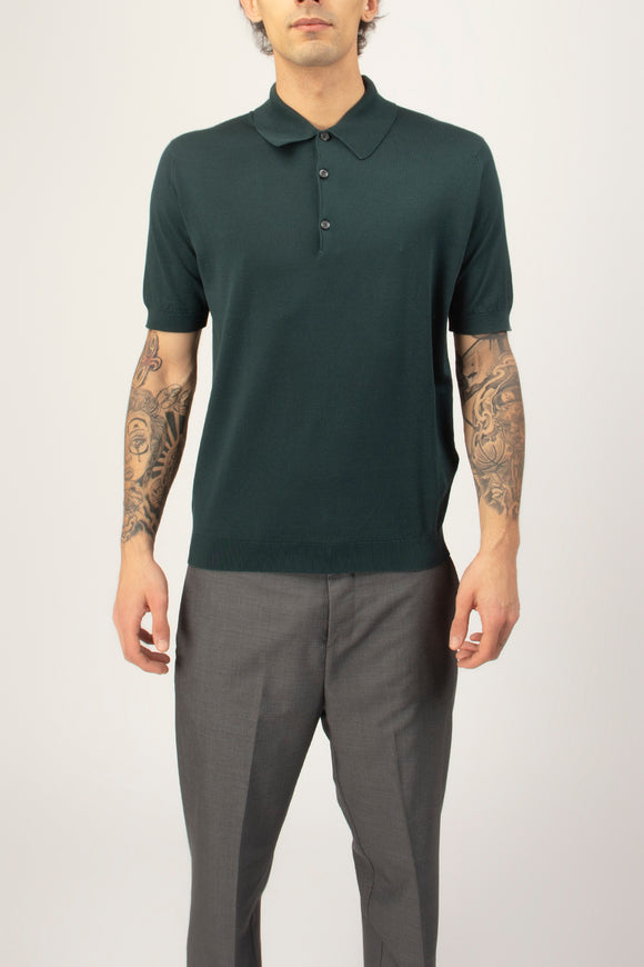  Polo Isis John Smedley Uomo Verde - 2