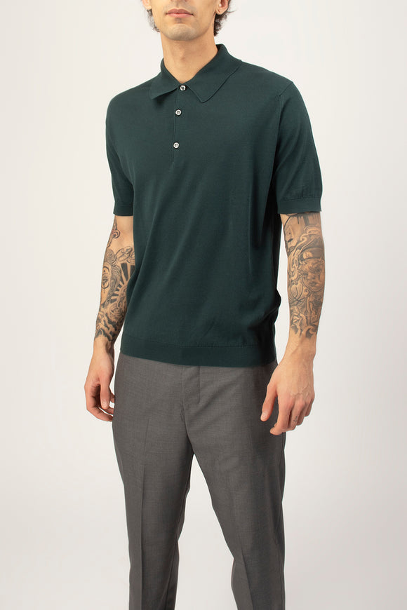  Polo Isis John Smedley Uomo Verde - 4