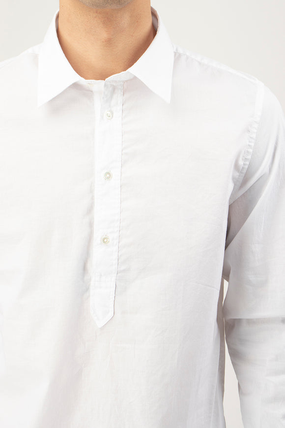  Camicia A Polo In Mussola Guy Rover Uomo Bianco - 6