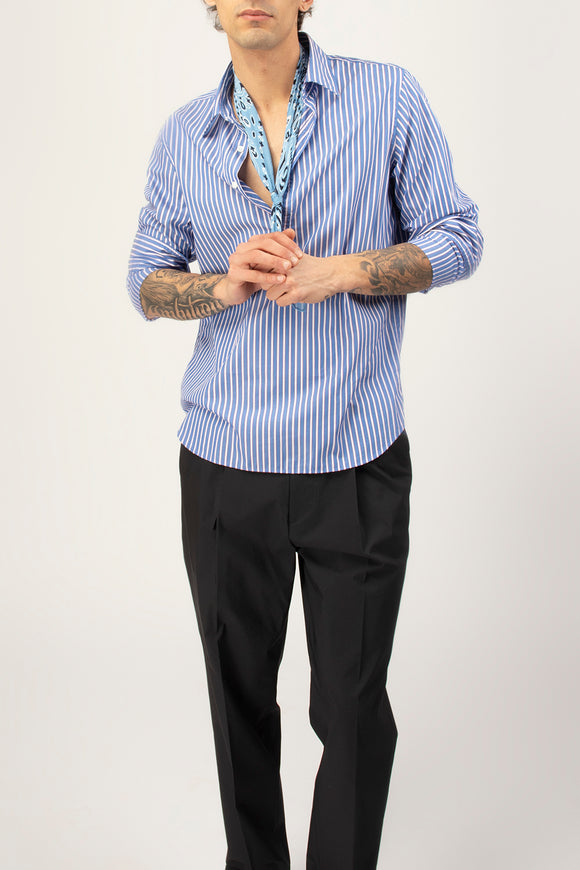  Camicia A Polo Riga Blu Rosso Guy Rover Uomo - 5
