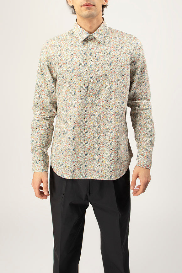  Camicia A Polo Liberty Flower Guy Rover Uomo Beige - 2