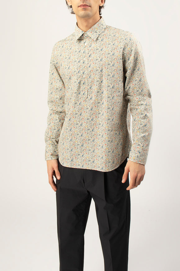  Camicia A Polo Liberty Flower Guy Rover Uomo Beige - 4