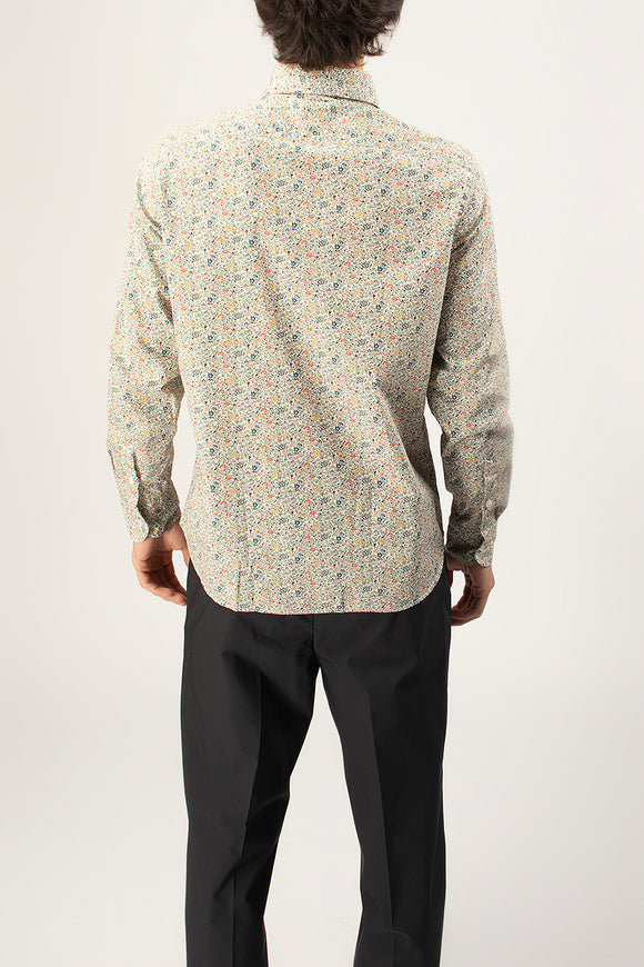  Camicia A Polo Liberty Flower Guy Rover Uomo Beige - 5