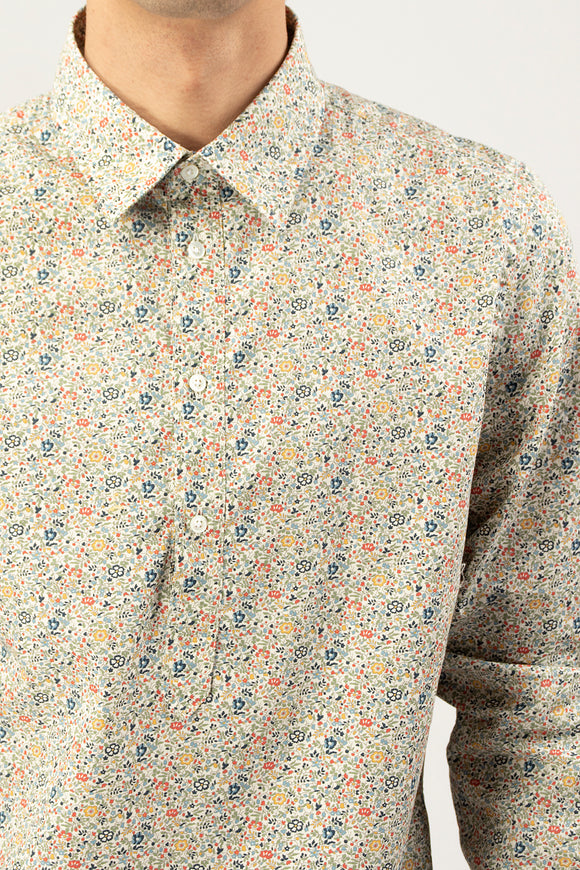  Camicia A Polo Liberty Flower Guy Rover Uomo Beige - 6