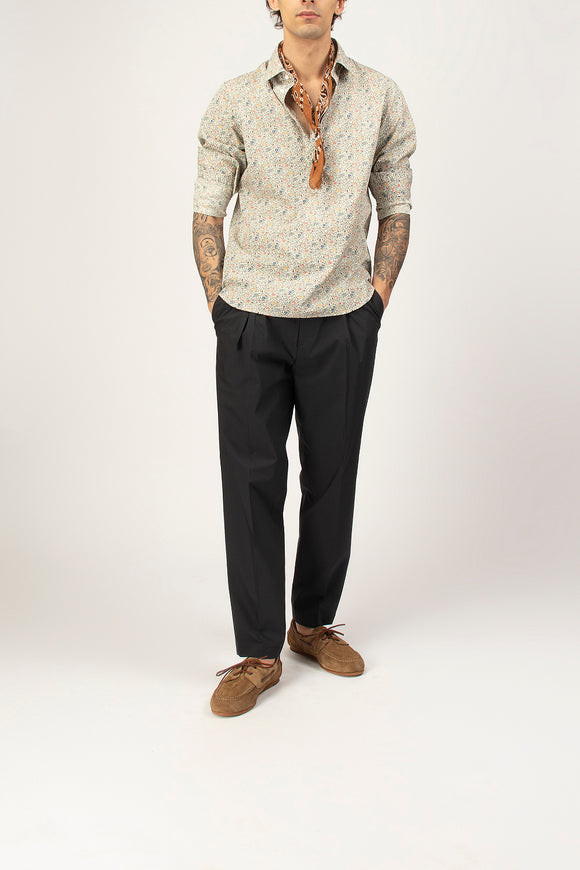  Camicia A Polo Liberty Flower Guy Rover Uomo Beige - 3