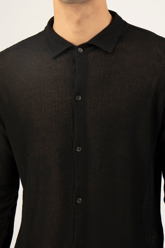  Camicia Operata Ciano Uomo Nero - 6