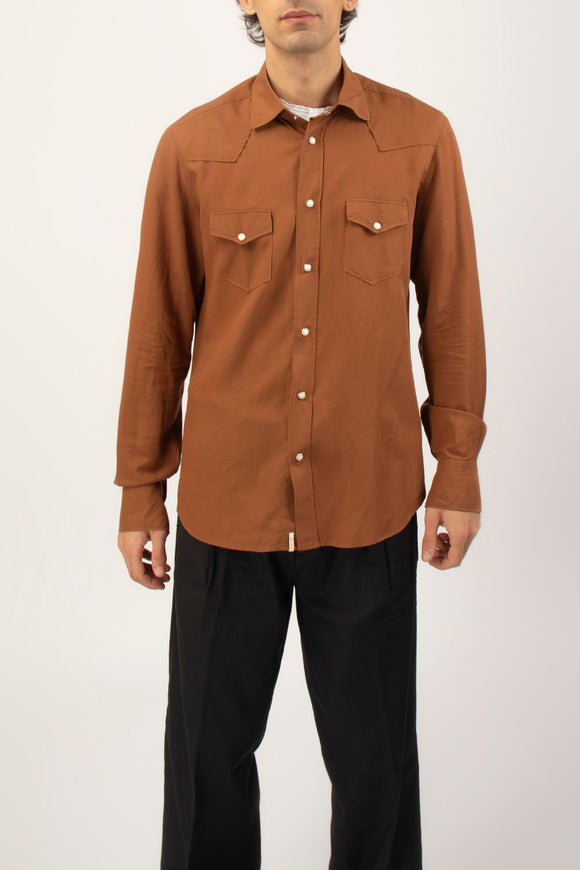  Camicia Texana Officina 36 Uomo Marrone - 2