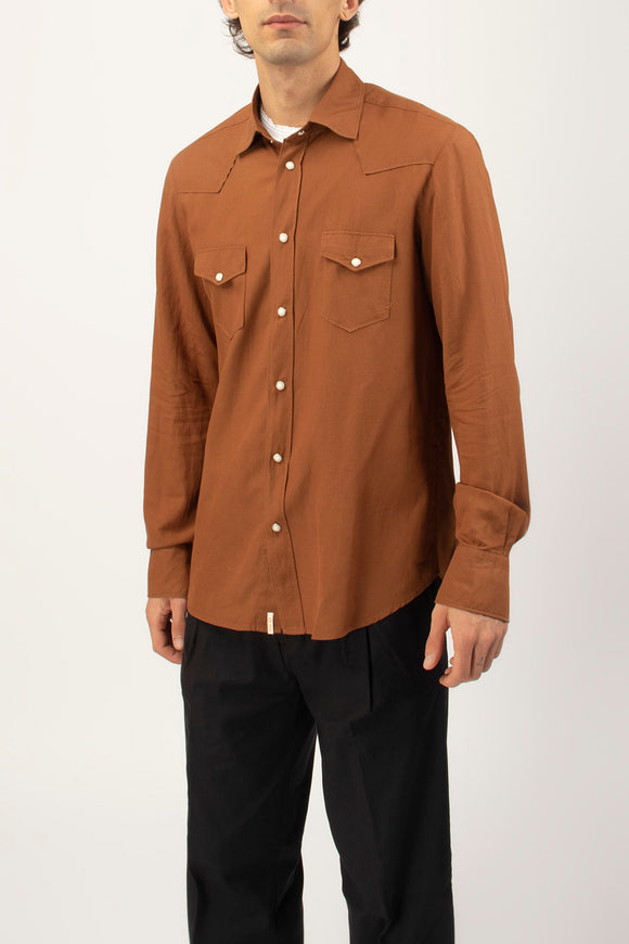  Camicia Texana Officina 36 Uomo Marrone - 4