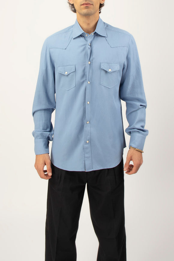  Camicia Texana Officina 36 Uomo Azzurro - 2