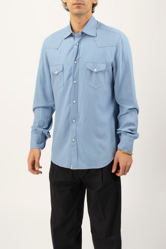  Camicia Texana Officina 36 Uomo Azzurro - 4