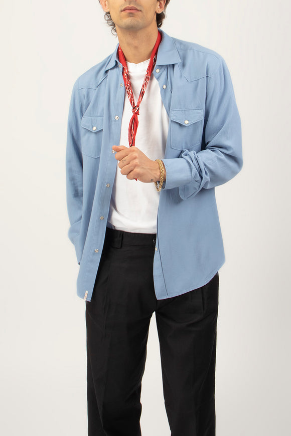  Camicia Texana Officina 36 Uomo Azzurro - 1