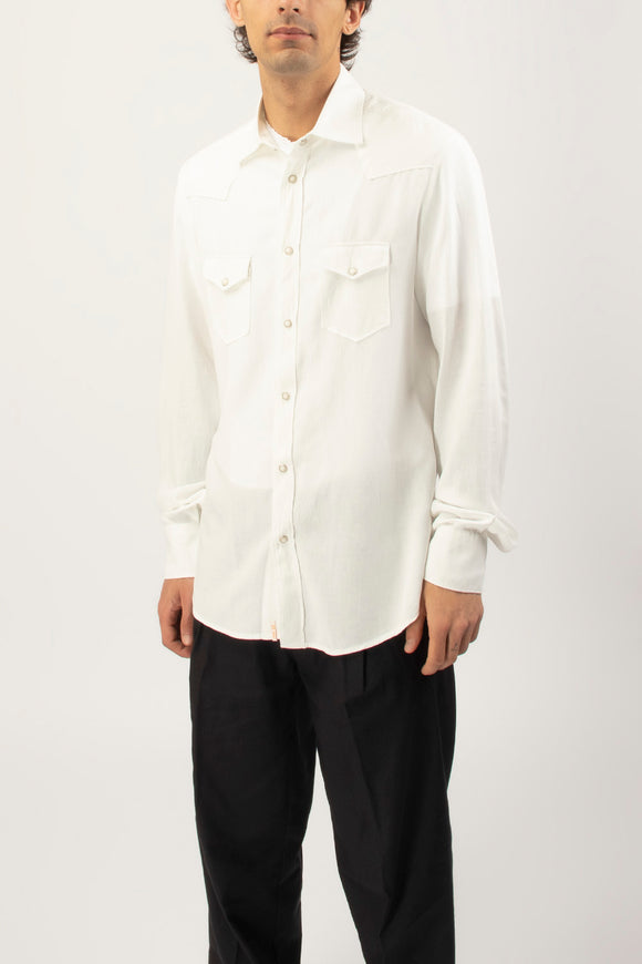 Camicia Texana Officina 36 Uomo Bianco - 4