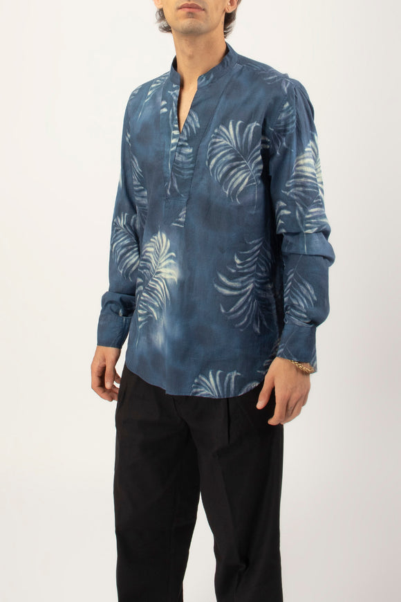  Caftano Coreana Palma Officina 36 Uomo Blu - 4