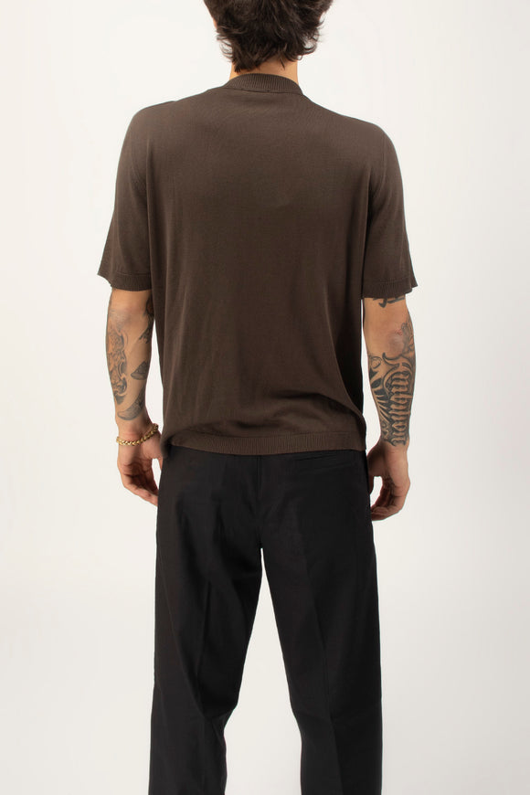  T-shirt Sottogiacca In Maglia Officina 36 Uomo Marrone - 5